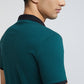 Park Avenue Men Green Slim Fit Solid Polo Neck Collar T-Shirt