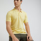 Park Avenue Men Yellow Slim Fit Printed Polo Neck Collar T-Shirt
