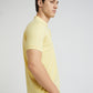 Park Avenue Men Yellow Slim Fit Printed Polo Neck Collar T-Shirt