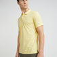 Park Avenue Men Yellow Slim Fit Printed Polo Neck Collar T-Shirt