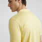 Park Avenue Men Yellow Slim Fit Printed Polo Neck Collar T-Shirt