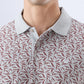 Park Avenue Men Grey Slim Fit Print Polo Neck Collar T-shirt