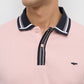 Park Avenue Men Pink Slim Fit Structure Polo Neck Collar T-shirt