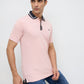Park Avenue Men Pink Slim Fit Structure Polo Neck Collar T-shirt