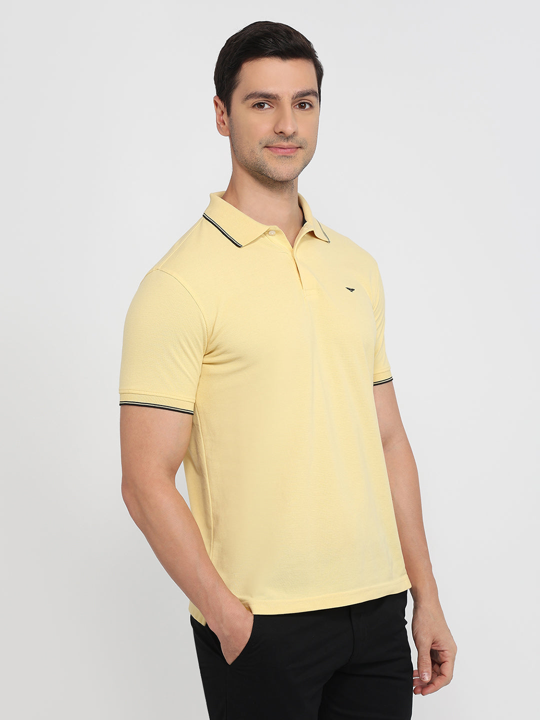 Park Avenue Men Yellow Slim Fit Solid T-Shirt – MyRaymond