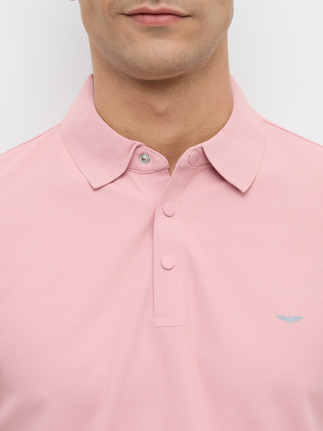 Park Avenue Men Pink Slim Fit Solid Polo Neck Collar T-shirt