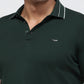 Park Avenue Men Green Slim Fit Solid Polo Neck Collar T-shirt