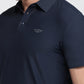 Park Avenue Men Blue Slim Fit Solid Polo Neck Collar T-shirt