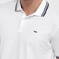 Park Avenue Men White Slim Fit Solid Polo Neck Collar T-shirt