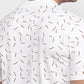 Park Avenue Men White Slim Fit Print Polo Neck Collar T-shirt