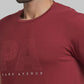 Park Avenue Red Printed Slim Fit Lycra Cotton Blend T-Shirt