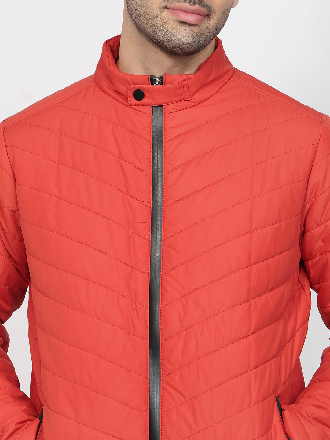 Park Avenue Men Red Solid Casual Jacket