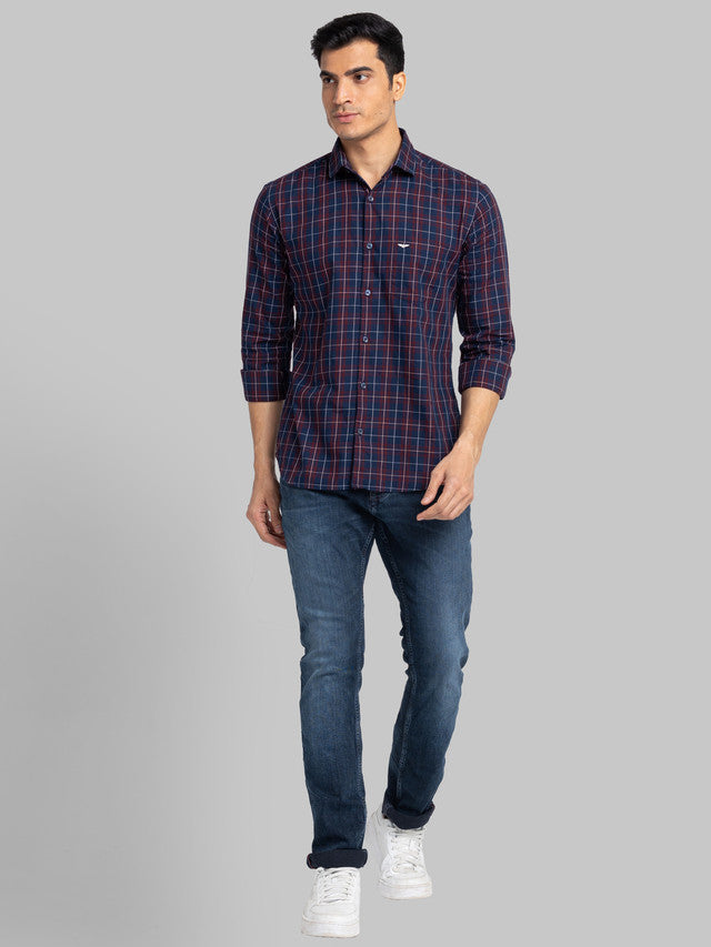 Park Avenue Red Casual Shirt 