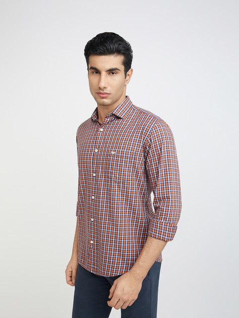 Men Slim Fit Dark Blue Shirt