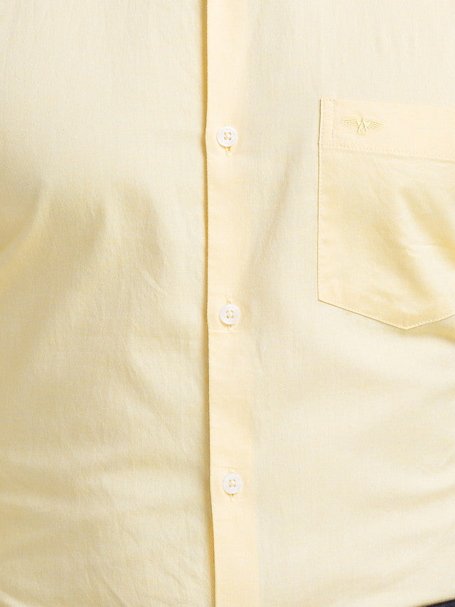 Park Avenue Yellow Chambray Slim Fit Cotton Casual Shirt