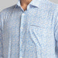 Park Avenue Blue Printed Slim Fit Cotton Casual Shirt