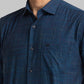 Park Avenue Blue Two Tone Slim Fit Cotton Casual Shirt