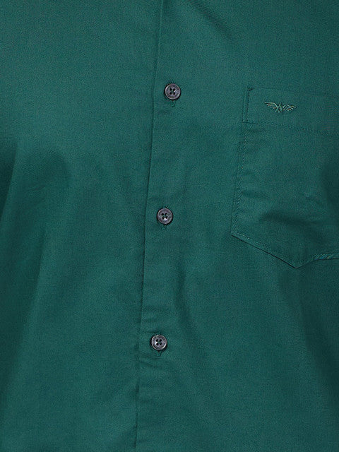 Park Avenue Men Green Slim Fit Solid Shirt