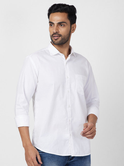 Park Avenue White Casual Shirts