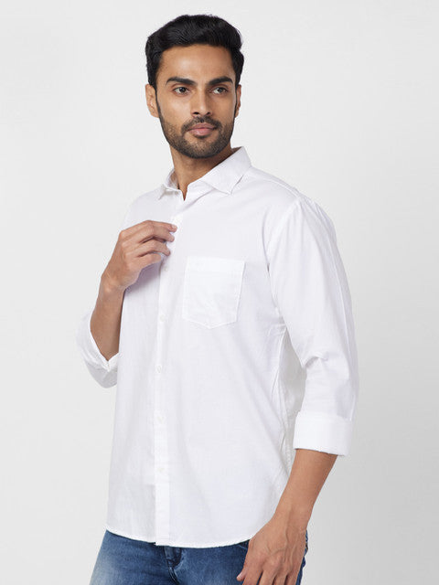 Park Avenue White Casual Shirts