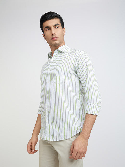 Men Slim Fit Light Yellow Shirt