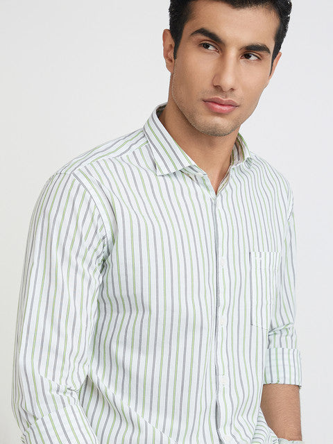 Men Slim Fit Light Yellow Shirt