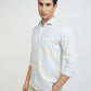 Men Slim Fit Light Green Shirt