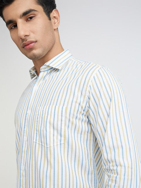 Men Slim Fit Light Green Shirt