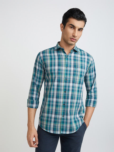 Men Slim Fit Green Shirt