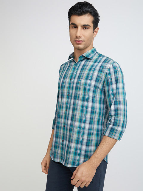 Men Slim Fit Green Shirt