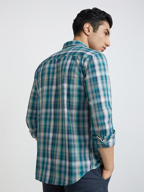 Men Slim Fit Green Shirt