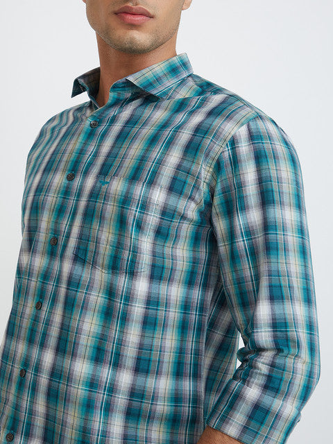 Men Slim Fit Green Shirt