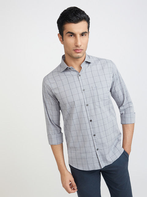 Men Slim Fit Light Blue Shirt