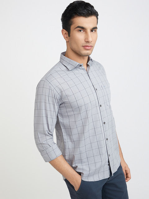 Men Slim Fit Light Blue Shirt