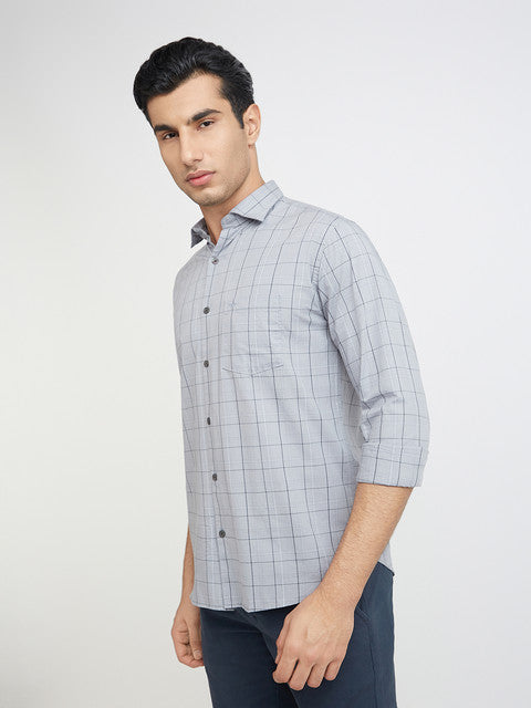 Men Slim Fit Light Blue Shirt