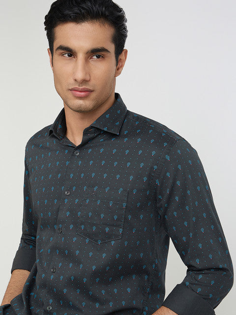 Men Slim Fit Blue Shirt