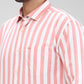 Park Avenue Pink Stripe Slim Fit Cotton Casual Shirt