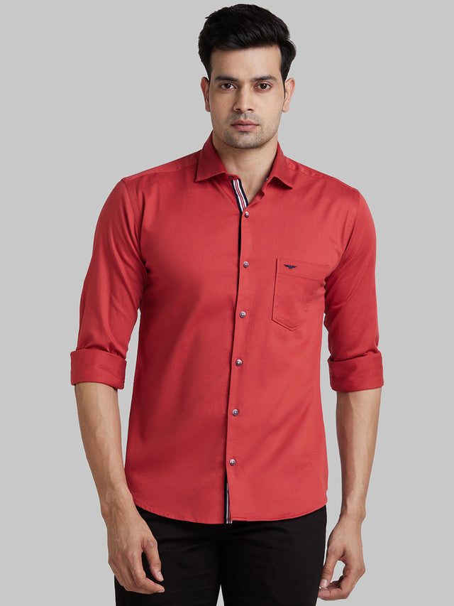 Park Avenue Maroon Casual Shirt 