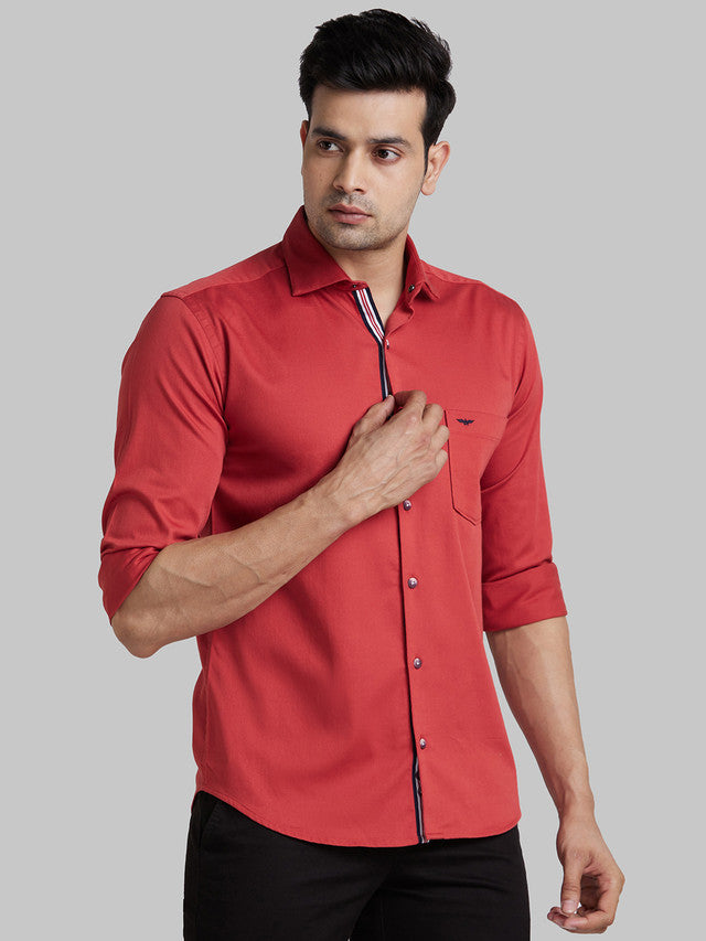 Park Avenue Maroon Casual Shirt 