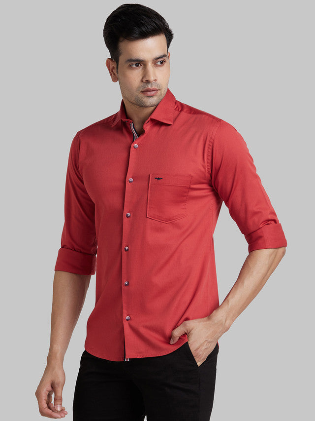 Park Avenue Maroon Casual Shirt 