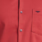 Park Avenue Red Solid Slim Fit Cotton Blend Casual Shirt