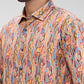 Park Avenue Orange Printed Slim Fit Cotton Casual Shirt