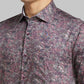 Park Avenue Men Purple Printed Slim Fit Cotton Casual Shirt