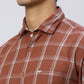 Park Avenue Men Red Checkered Slim Fit Cotton Casual Shirt