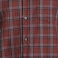 Park Avenue Men Brown Checkered Slim Fit Cotton Casual Shirt