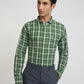 Men Blue Slim Fit Checks  Cotton   Shirts