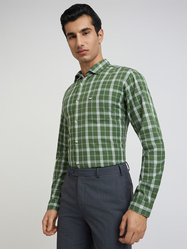 Men Blue Slim Fit Checks  Cotton   Shirts