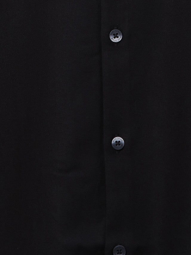 Park Avenue Black Solid Slim Fit Full Sleeve Viscose Blend Shirt