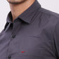 Park Avenue Grey Solid Slim Fit Full Sleeve Cotton Blend Shirt