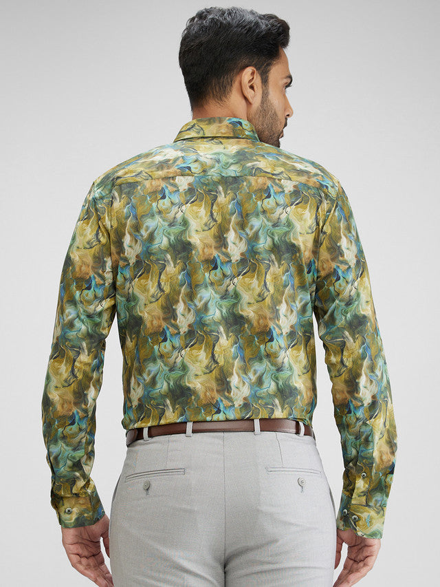 Park Avenue Green Casual Shirt 